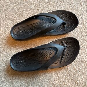 CROCS Black Sandals with Textured Footbed